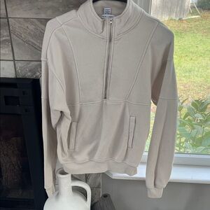 Women’s Cream Half-Zip Sweatshirt